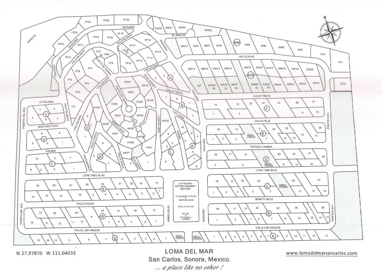 Loma del Mar community lot map
